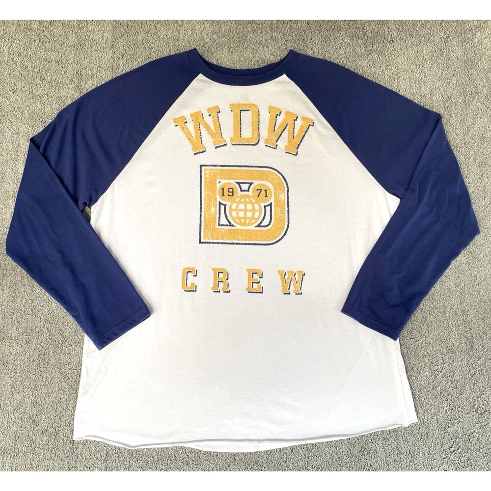 Disney Parks Men's T-Shirt Baseball Raglan Long Sleeve WDW Crew Neck Size XL